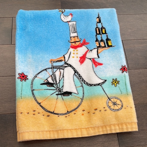 Kitchen Linen Towel Set Chef Design Cartoons Art Colorful - Picture 3 of 7
